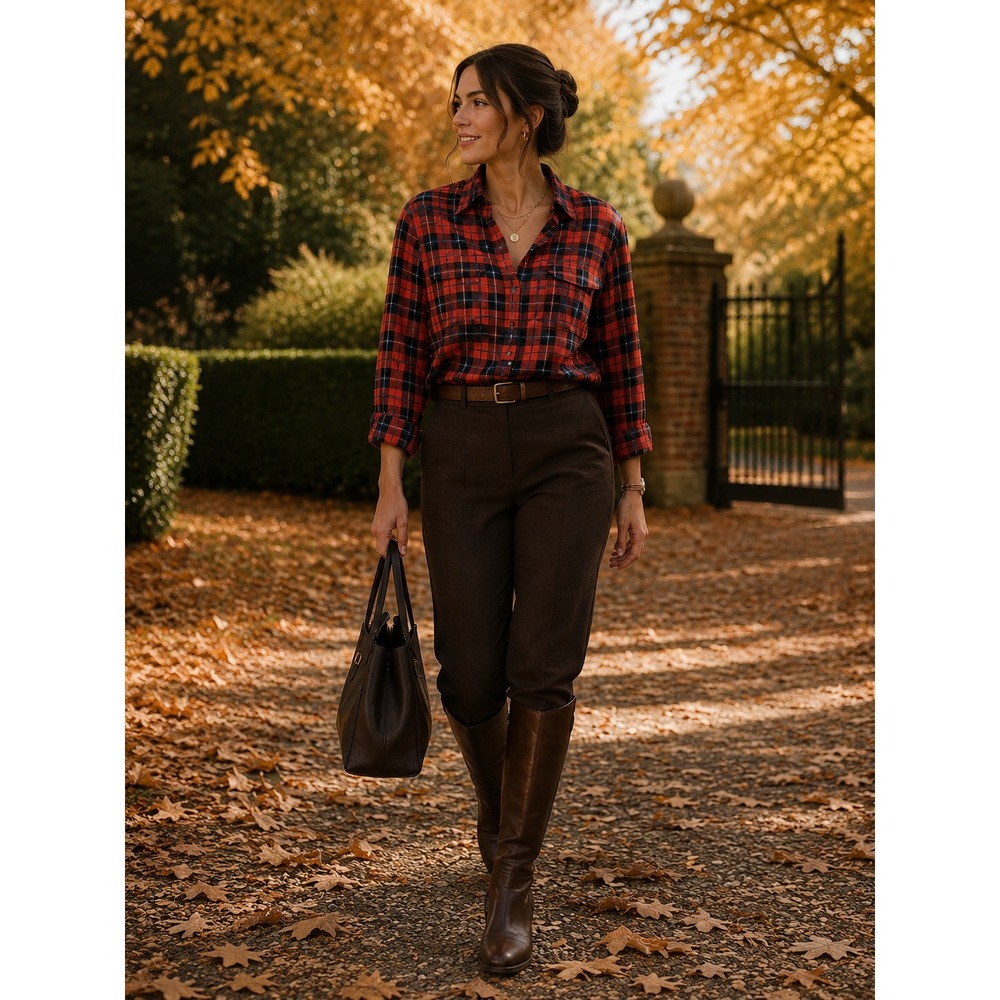 Equipment Femme AS IS Red Plaid 100% Silk Button Down Shirt Fall XS Q1867-E231